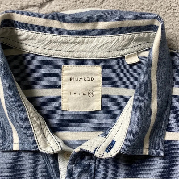 Billy Reid striped 100% cotton polo size XXL - Picture 5 of 12